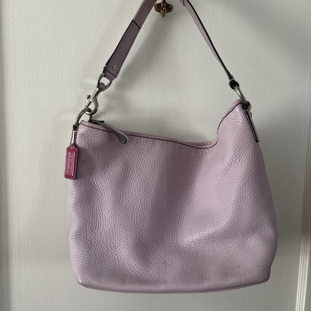 Vtg Coach Sarah Hobo Bag F13094 Leather Shoulder Purse Y2k Lavender Purple